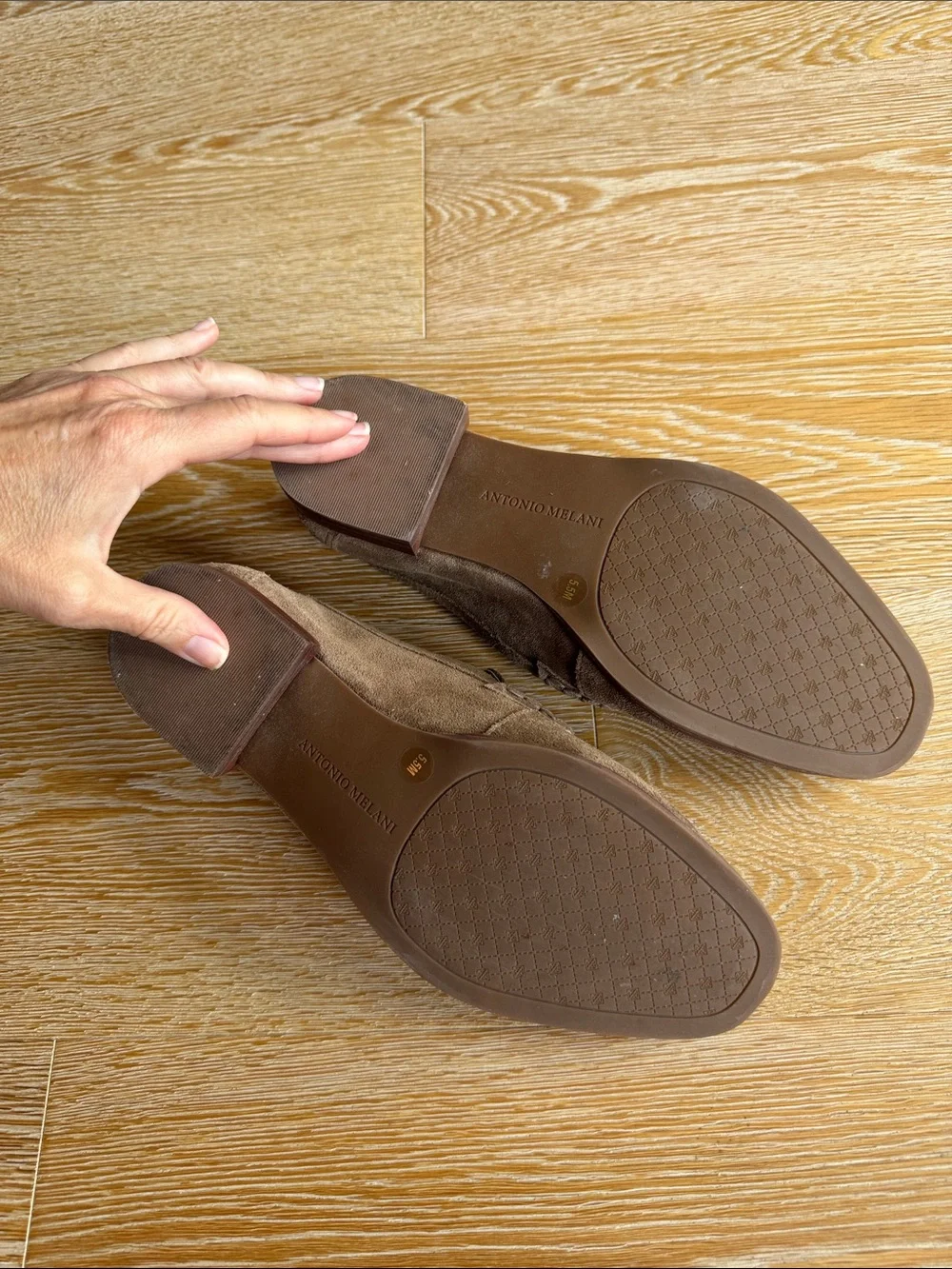 Women’s Suede Penny Loafers in Taupe - Picture 6 of 6